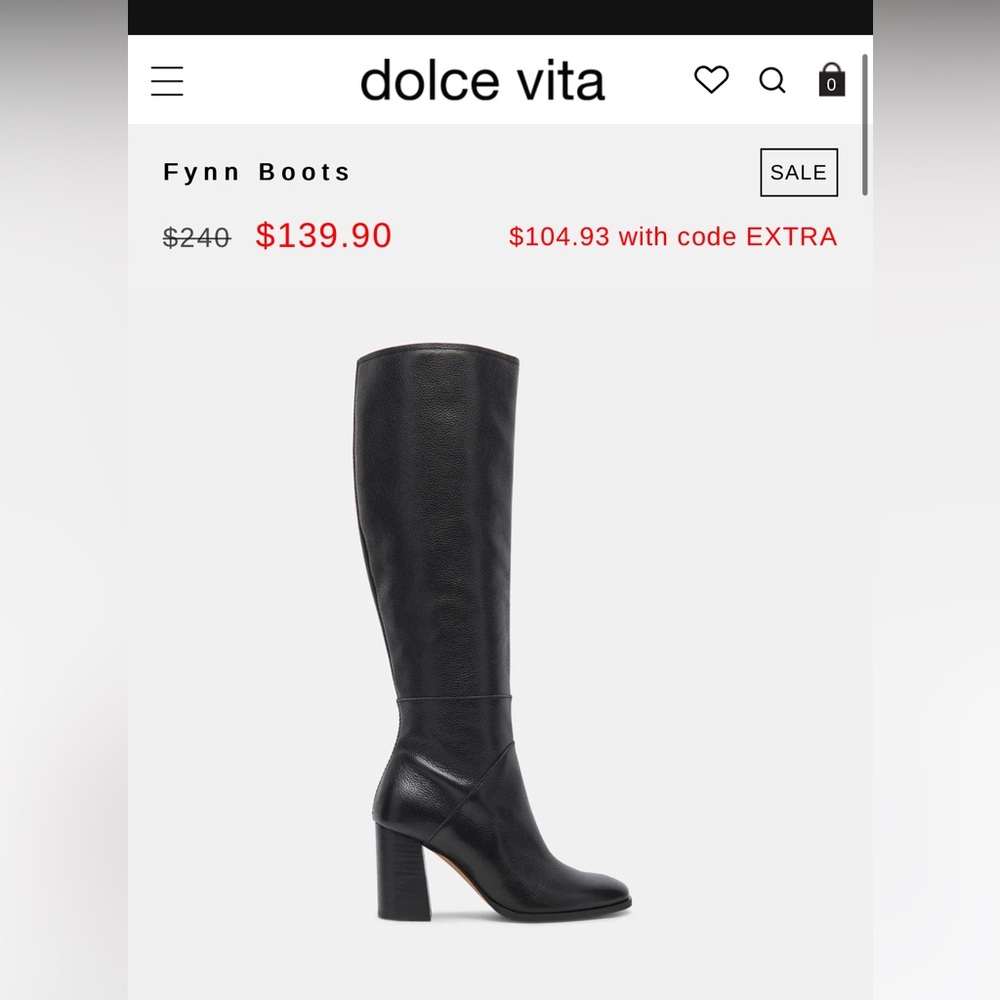 Dolce Vita Black Leather/Suede Flynn Tall Boot